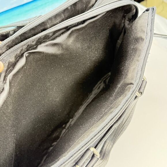 COACH F70707 Lexington Smooth Black Leather Office Commuter Briefcase Laptop Bag - Picture 9 of 16